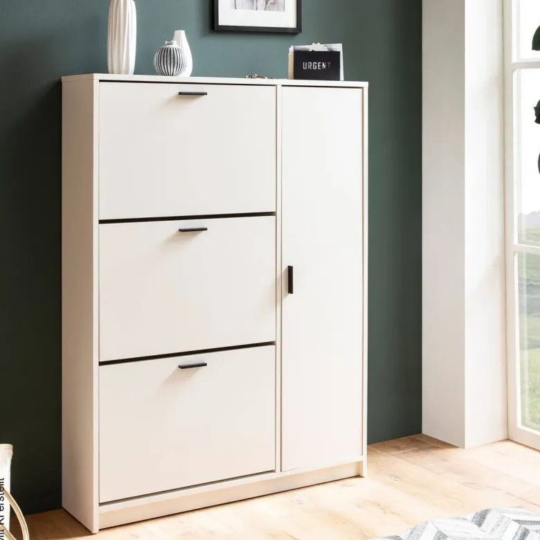 Schuhschrank weiß B/H/T: ca. 90x120x24 cm