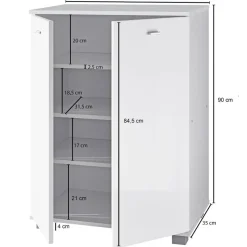 Schuhschrank weiß B/H/T: ca. 60x90x35 cm