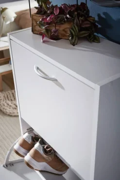 Schuhschrank weiß B/H/T: ca. 50x125x24 cm