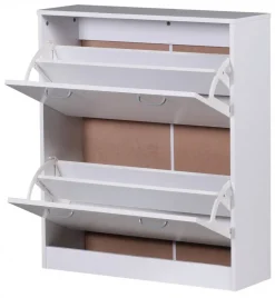Schuhschrank weiß grau B/H/T: ca. 75x87x24 cm