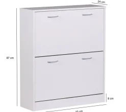 Schuhschrank weiß grau B/H/T: ca. 75x87x24 cm