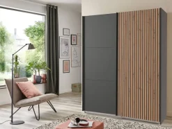 Schwebetürenschrank Andorra Graphit B/H/T: ca. 200x216x65 cm