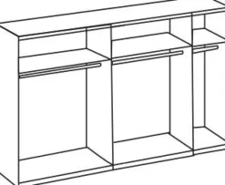 Schwebetürenschrank Detroit Plankeneiche Nachbildung B/H/T: ca. 250x216x65 cm