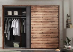Schwebetürenschrank Dover Alpin Lodge Nachbildung Betonoxid Optik B/H/T: ca. 270x210x60 cm