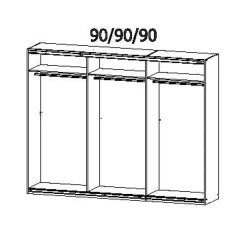 Schwebetürenschrank Kulmbach grau B/H/T: ca. 271x210x62 cm