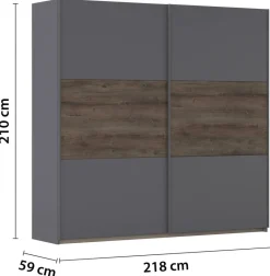 Schwebetürenschrank Marbella grau B/H/T: ca. 218x210x59 cm