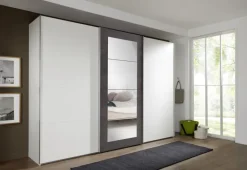 Schwebetürenschrank Minden weiß Graphit B/H/T: ca. 270x210x65 cm