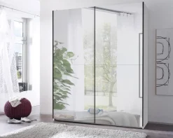 Schwebetürenschrank Noemi weiß B/H/T: ca. 215x210x60 cm