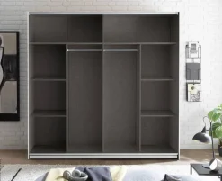 Schwebetürenschrank Noemi weiß B/H/T: ca. 215x210x60 cm