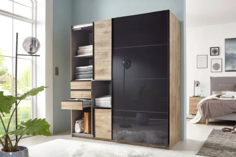 Schwebetürenschrank Oldenburg Eiche Artisan Nachbildung B/H/T: ca. 180x198x65 cm