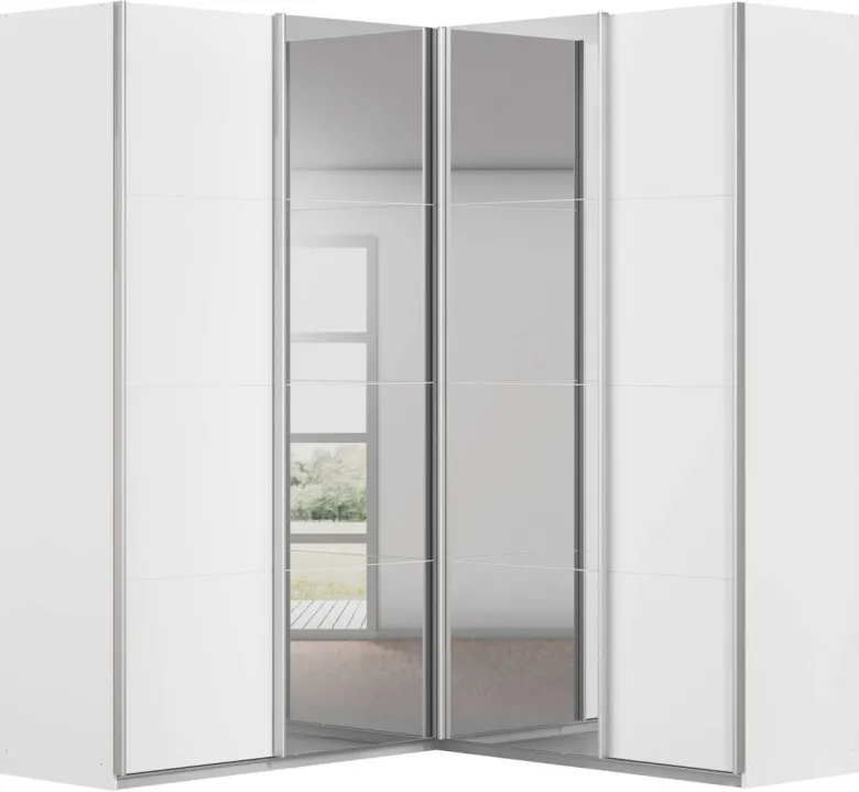 Schwebetürenschrank Quadra Alpinweiß B/H/T: ca. 187x229x181 cm