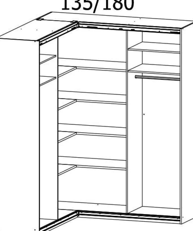 Schwebetürenschrank Quadra Alpinweiß B/H/T: ca. 187x229x181 cm