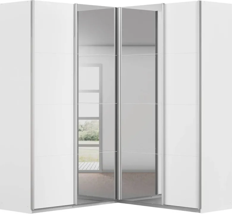 Schwebetürenschrank Quadra Alpinweiß B/H/T: ca. 187x229x181 cm