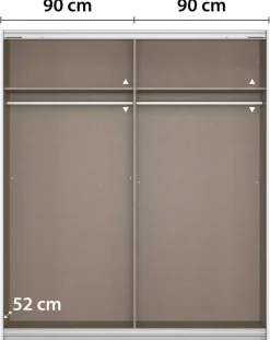 Schwebetürenschrank Quadra B/H/T: ca. 180x210x62 cm