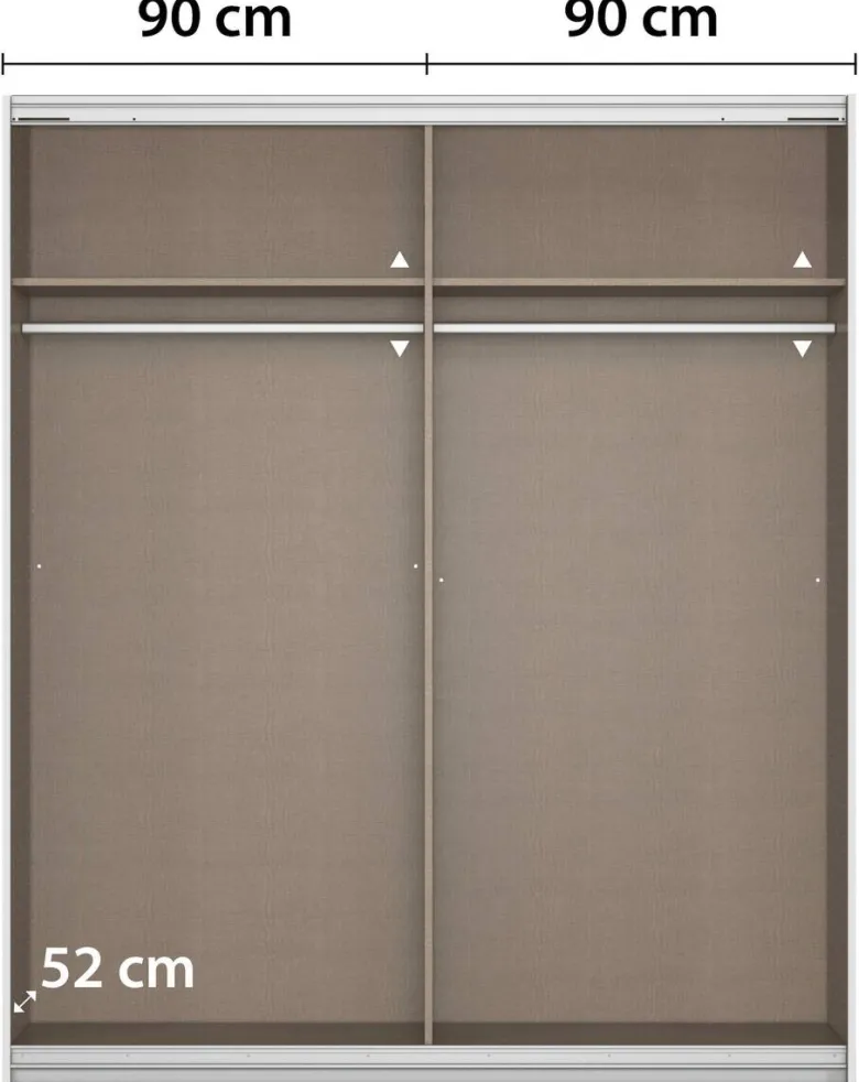 Schwebetürenschrank Quadra B/H/T: ca. 180x210x62 cm