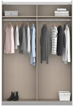 Schwebetürenschrank Quadra Eiche Artisan grau B/H/T: ca. 136x210x57 cm