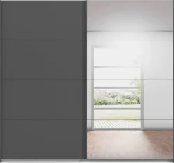 Schwebetürenschrank Quadra grau B/H/T: ca. 225x210x62 cm