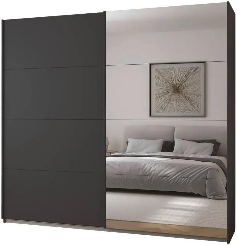 Schwebetürenschrank Quadra grau B/H/T: ca. 225x210x62 cm
