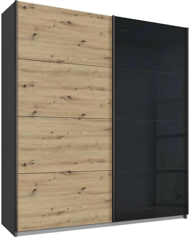 Schwebetürenschrank Quadra grau B/H/T: ca. 180x210x62 cm