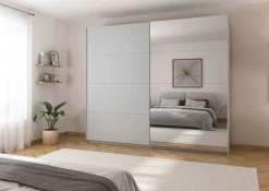 Schwebetürenschrank Quadra Seidengrau B/H/T: ca. 270x229x62 cm
