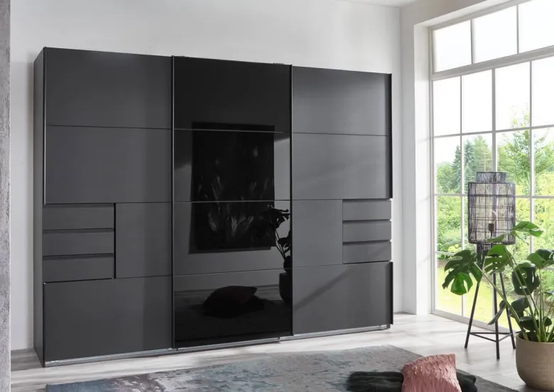 Schwebetürenschrank Saigon Graphit B/H/T: ca. 270x210x64 cm
