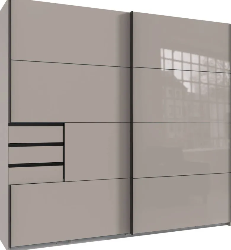 Schwebetürenschrank Saigon Sahara grau B/H/T: ca. 225x208x64 cm