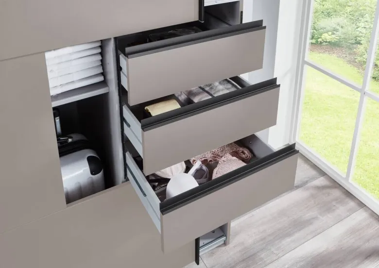 Schwebetürenschrank Saigon Sahara grau B/H/T: ca. 225x208x64 cm
