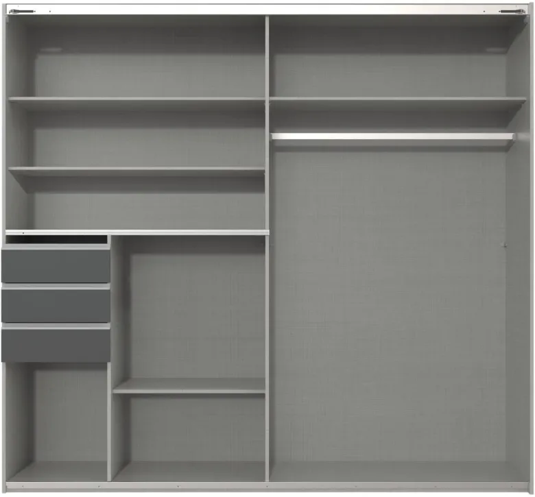 Schwebetürenschrank Schwerin Graphit B/H/T: ca. 180x198x65 cm