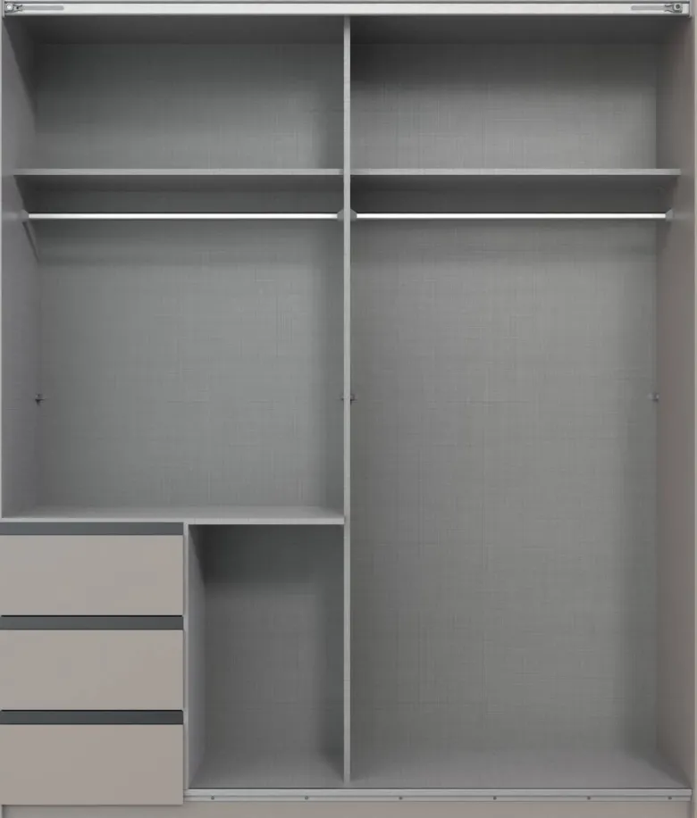 Schwebetürenschrank Stade Sahara grau B/H/T: ca. 168x198x63 cm