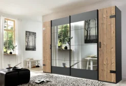 Schwebetürenschrank Stockholm tanne Nachbildung Graphit B/H/T: ca. 272x210x65 cm