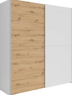 Schwebetürenschrank Time weiß Eiche Artisan Nachbildung B/H/T: ca. 170,3x190,5x59 cm