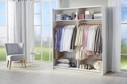 Schwebetürenschrank Time weiß B/H/T: ca. 170x195x59 cm