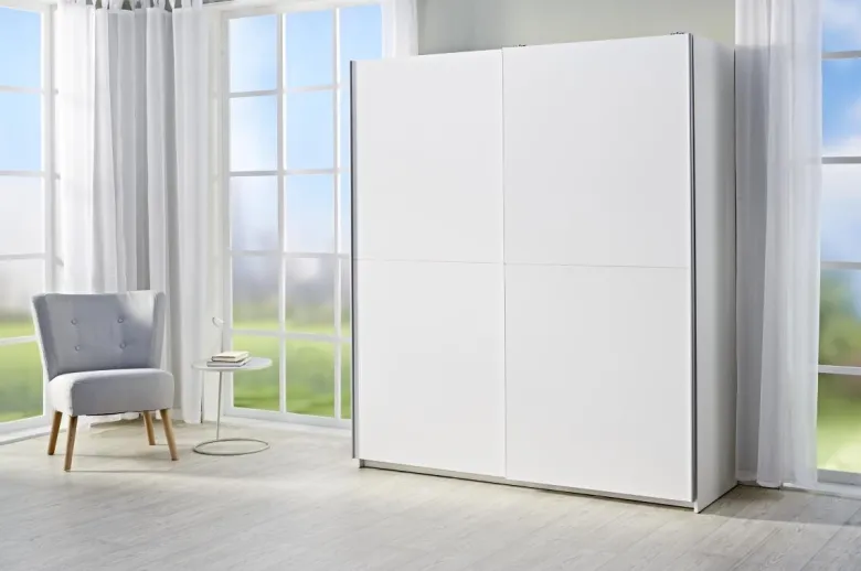 Schwebetürenschrank Time weiß B/H/T: ca. 170x195x59 cm
