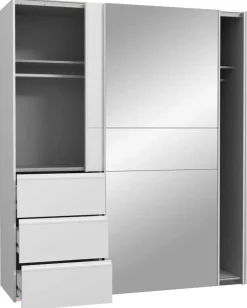 Schwebetürenschrank weiß B/H/T: ca. 170,3x200,5x61,2 cm