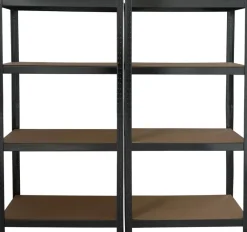 Schwerlaststeckregal 2er-Set schwarz B/H/T: ca. 160x160x40 cm