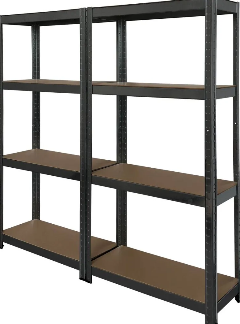 Schwerlaststeckregal 2er-Set schwarz B/H/T: ca. 160x160x40 cm