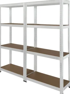 Schwerlaststeckregal 2er-Set weiß B/H/T: ca. 160x160x40 cm