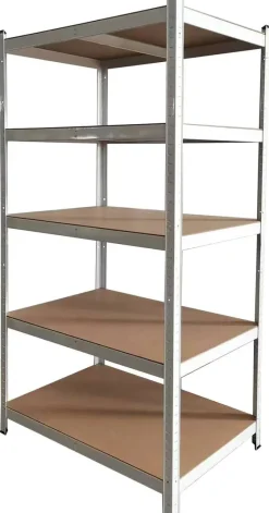 Schwerlaststeckregal weiß B/H/T: ca. 90x180x60 cm