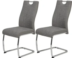 Schwingstuhl Alina 2er Set grau Webstoff B/H/T: ca. 43x59x98 cm