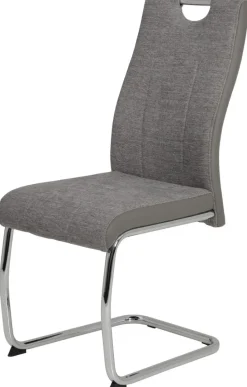 Schwingstuhl Alina 2er Set grau Kunstleder Stoff B/H/T: ca. 43x98x59 cm