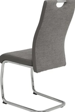 Schwingstuhl Alina 2er Set grau Kunstleder Stoff B/H/T: ca. 43x98x59 cm