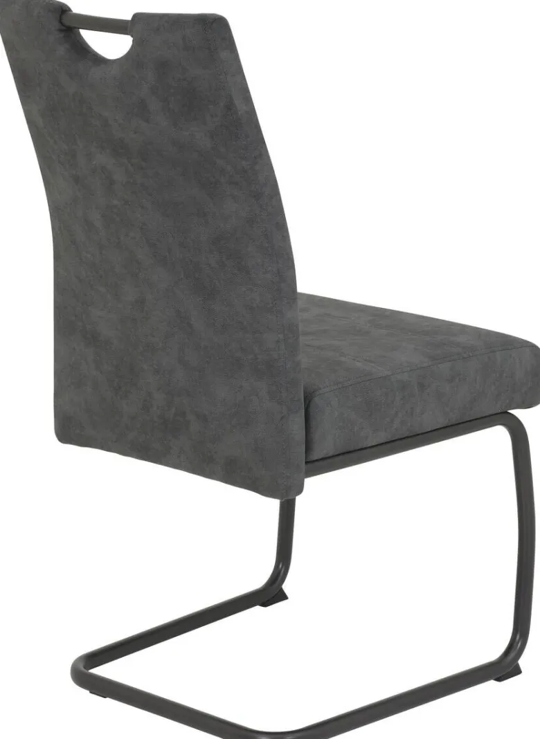 Schwingstuhl anthrazit Vintage Microfaser B/H/T: ca. 50x97x63 cm