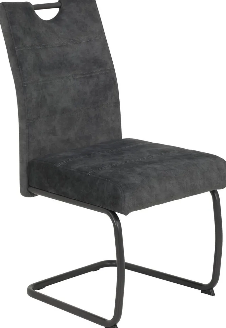 Schwingstuhl anthrazit Vintage Microfaser B/H/T: ca. 50x97x63 cm