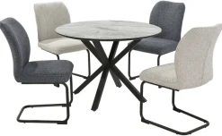 Schwingstuhl beige Webstoff B/H/T: ca. 51x95x66 cm