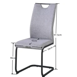 Schwingstuhl Dina grau schwarz Microfaser Metall