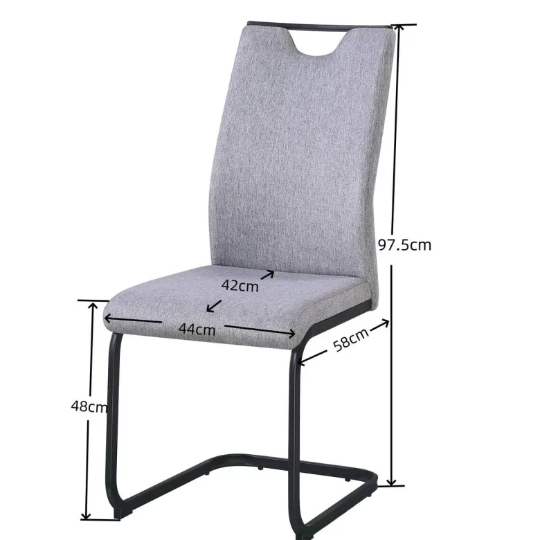 Schwingstuhl Dina grau schwarz Microfaser Metall