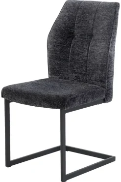 Schwingstuhl dunkelgrau Webstoff B/H/T: ca. 50x97x62 cm