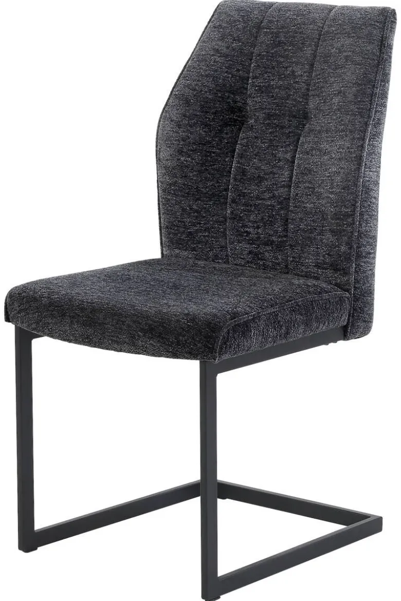 Schwingstuhl dunkelgrau Webstoff B/H/T: ca. 50x97x62 cm