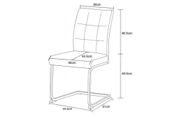 Schwingstuhl FRIEDA, 2er Set creme schwarz B/H/T: ca. 47x94x61 cm