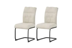 Schwingstuhl FRIEDA, 2er Set creme schwarz B/H/T: ca. 47x94x61 cm